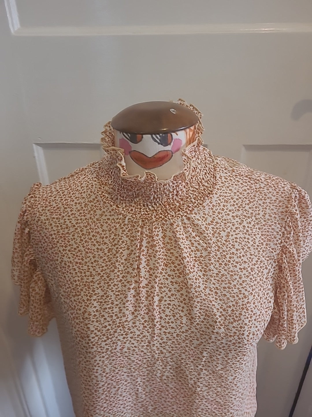 Ladies Shein Size Large Orange/White Short Sleeved Tshirt