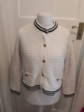 Ladies Marks And Spencer Size Medium White With Black Trim Heavy Buttoned...