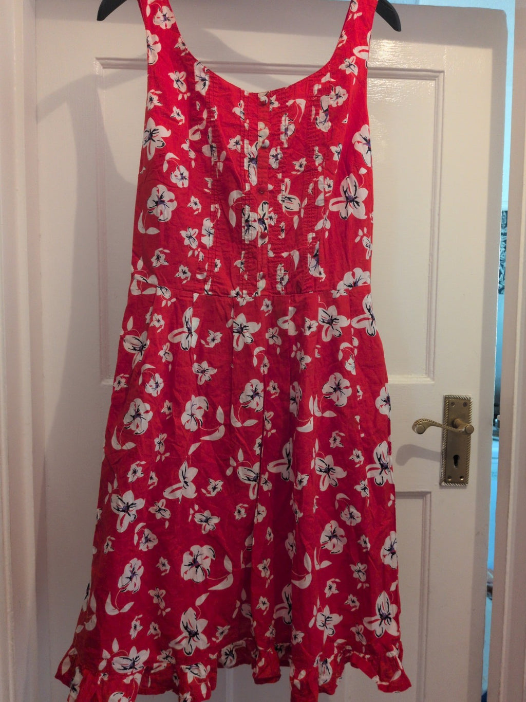 Tu 10 Red Floral Sleeveless Fit And Flare Dress