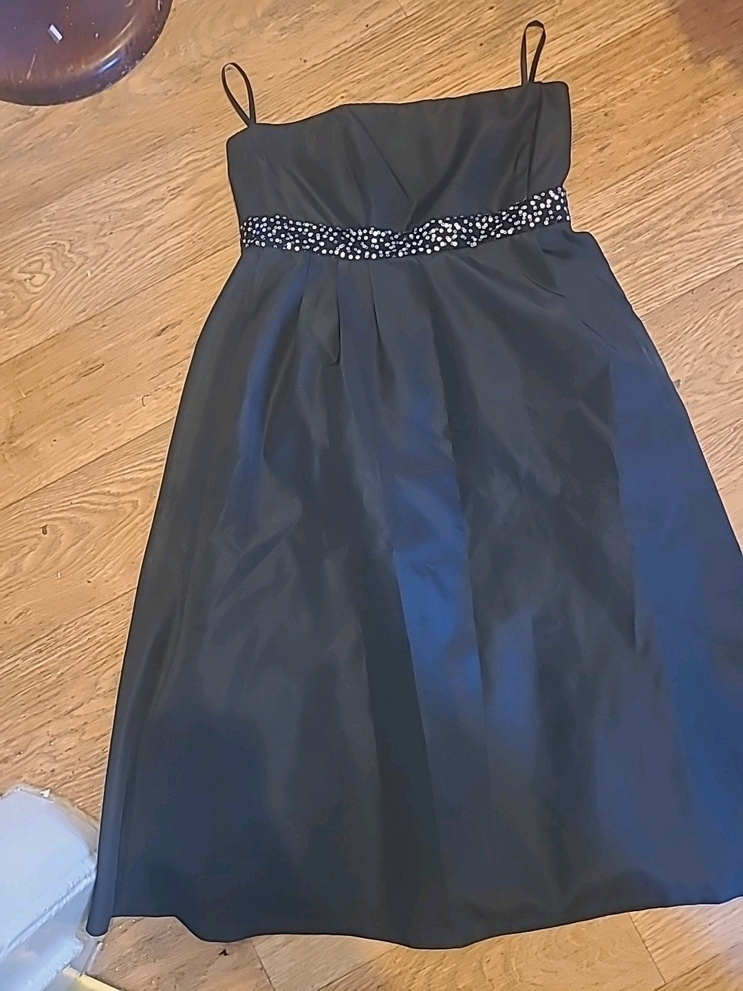 Ladies Zero Size Euro 36 Black Strapless Sleeveless Boned Dress