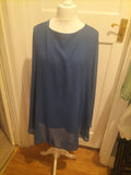 Ladies Size 4XL Royal Blue Lined Flowy Sleeved Blouse
