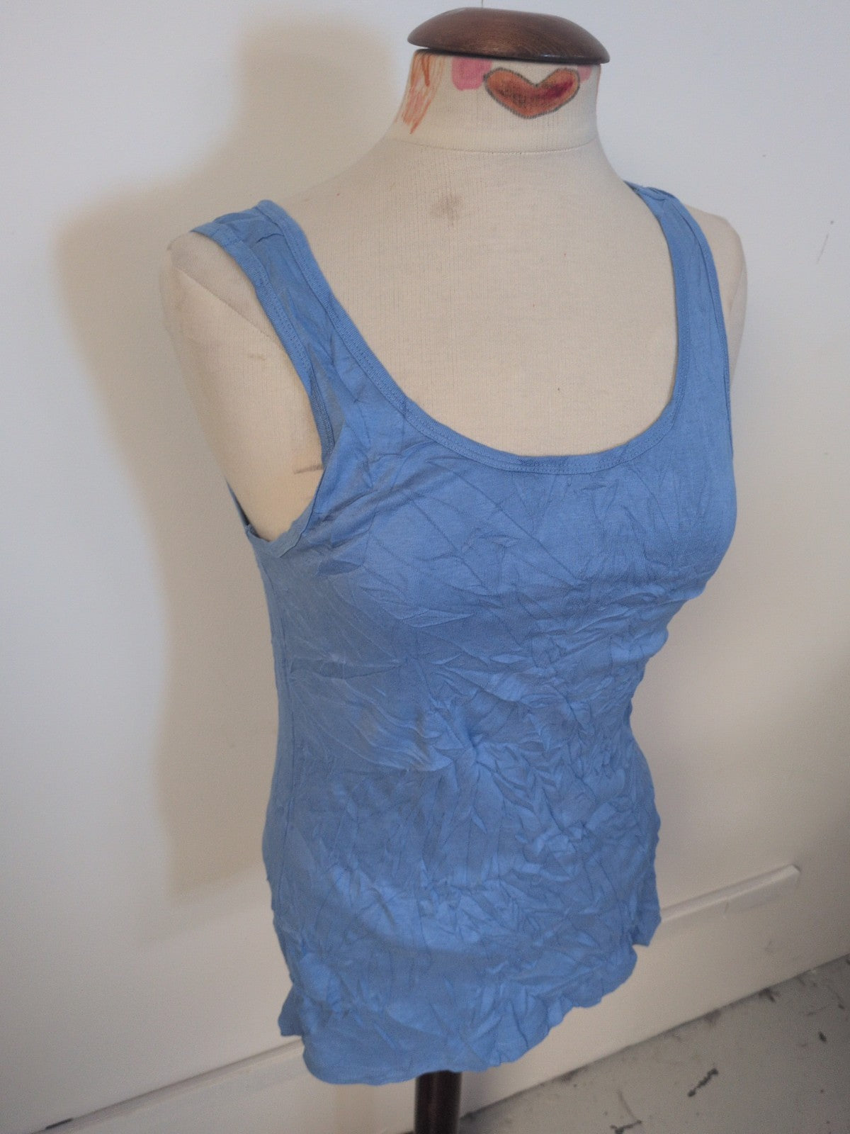 Ladies Size Large Blue Sleeveless Scoop Neck T-shirt