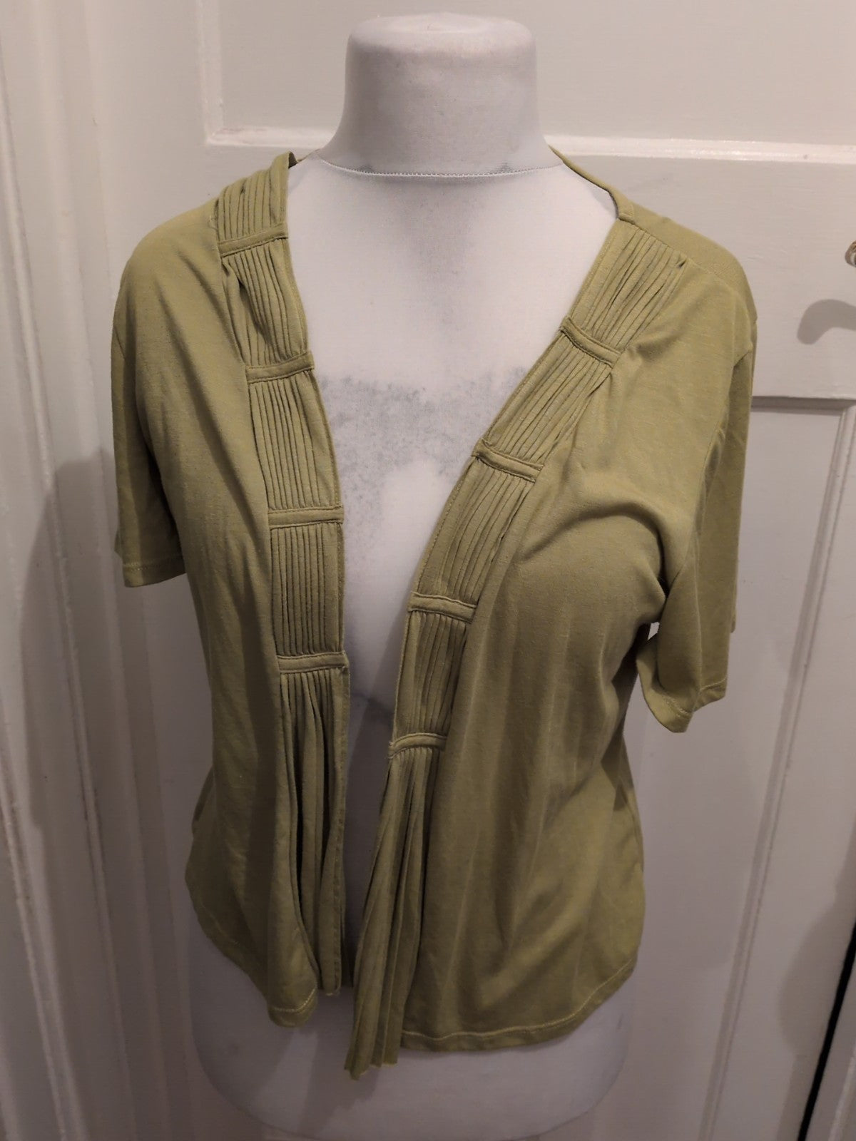 George 18 Lime Short Sleeve Open Blousr