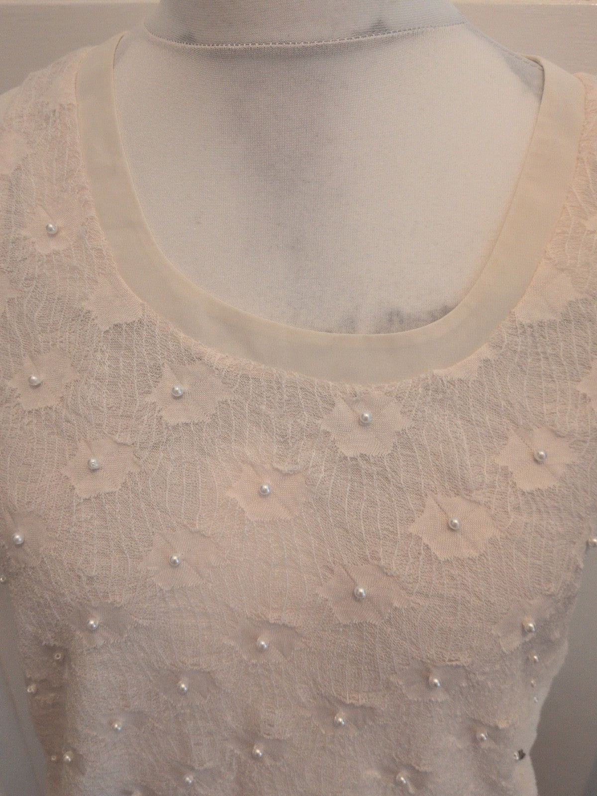 Next 12 Ivory Sleeveless Pearl Pattern Blouse