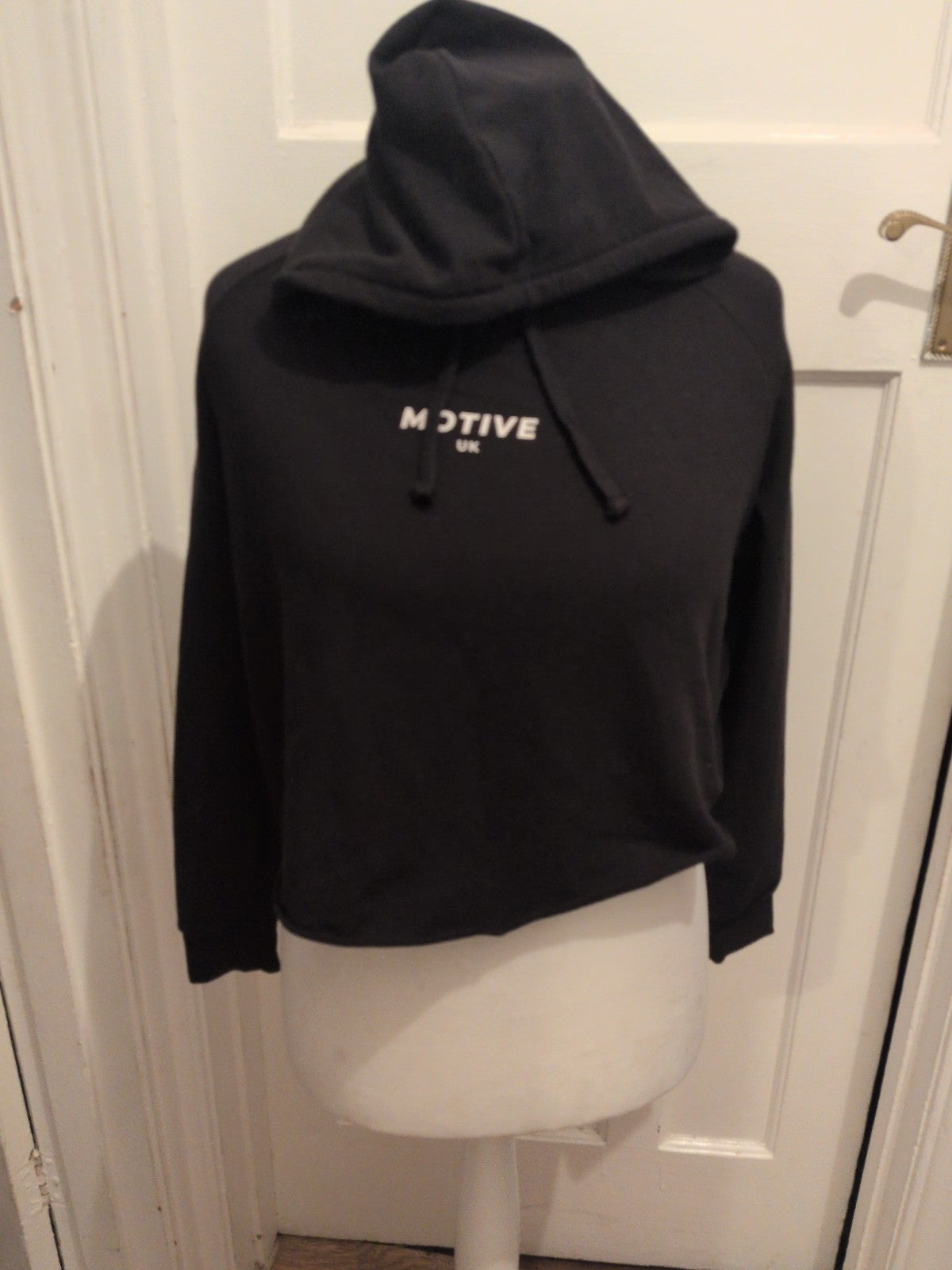 Ladies Size Medium Black Long Sleeve Printed Pullover Hoodie