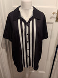 Large Black With White Short Sleeve Shirt