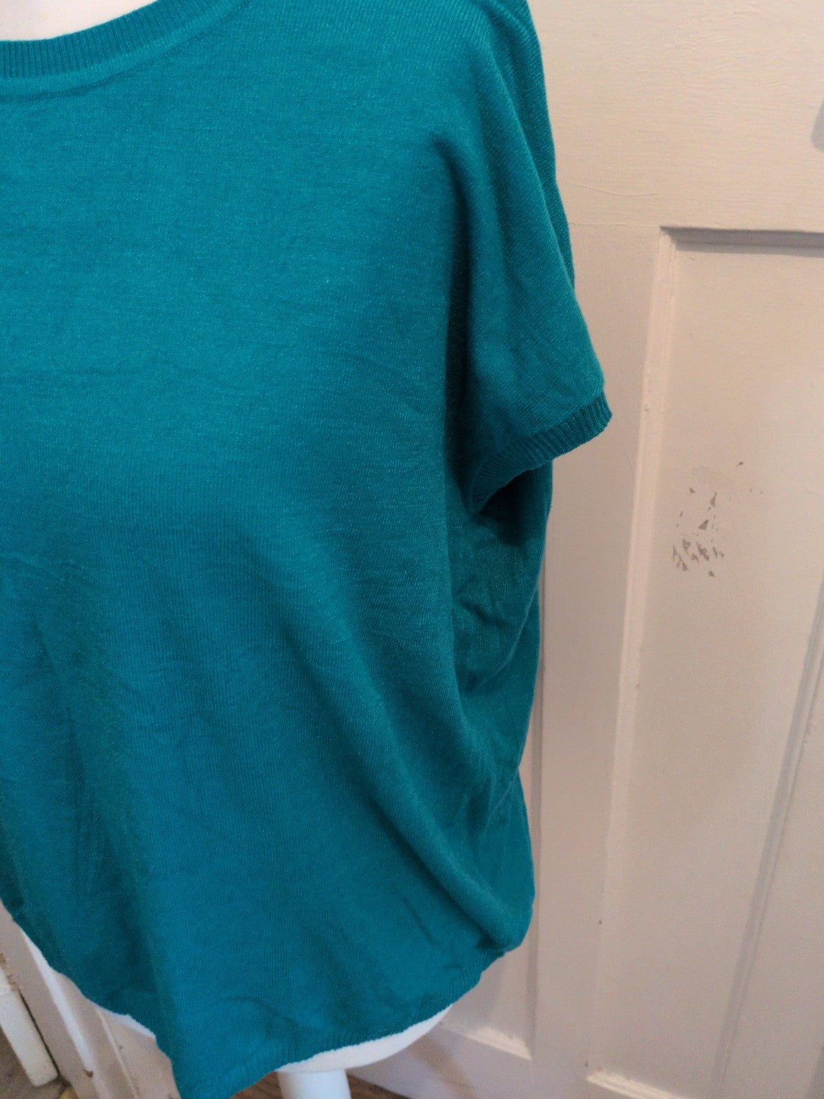 2XL Turquoise Short Sleeve Jumper