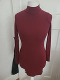 Berskha Size Small Deep Plum High Neck Dress Long Dress