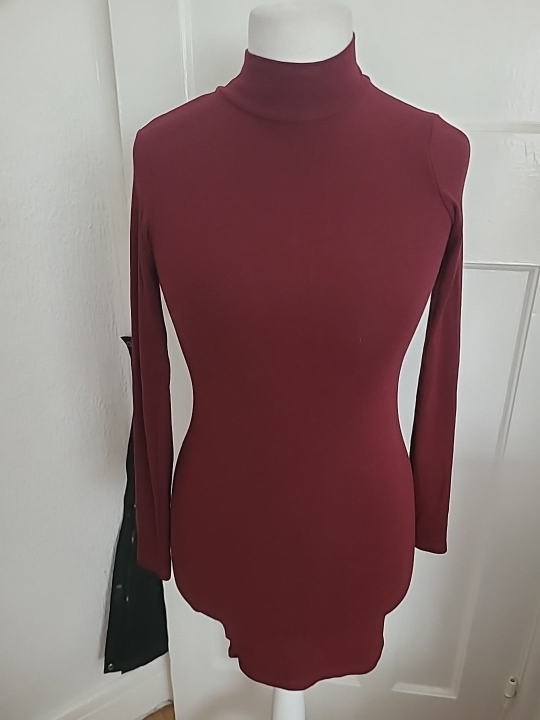 Berskha Size Small Deep Plum High Neck Dress Long Dress