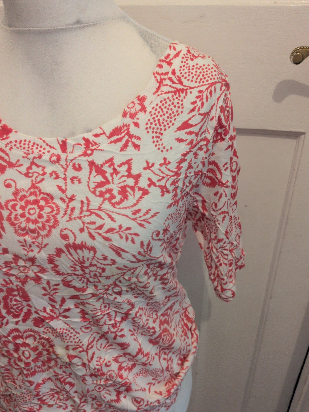 Marks And Spencer 16 Coral Mix Short Sleeve T-shirt