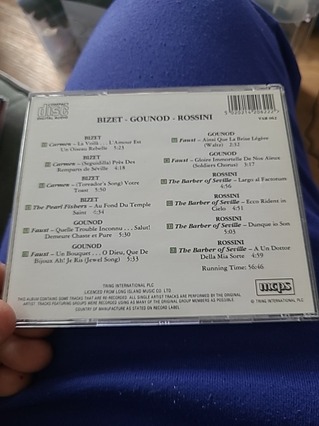Opera Favourite Hightlights. Bizet-Gounod-Rossini Featuring Bizet Carmen The Pea