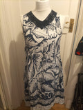Ladies BM Size 14 Navy And White Sleeveless Lightweight Dress