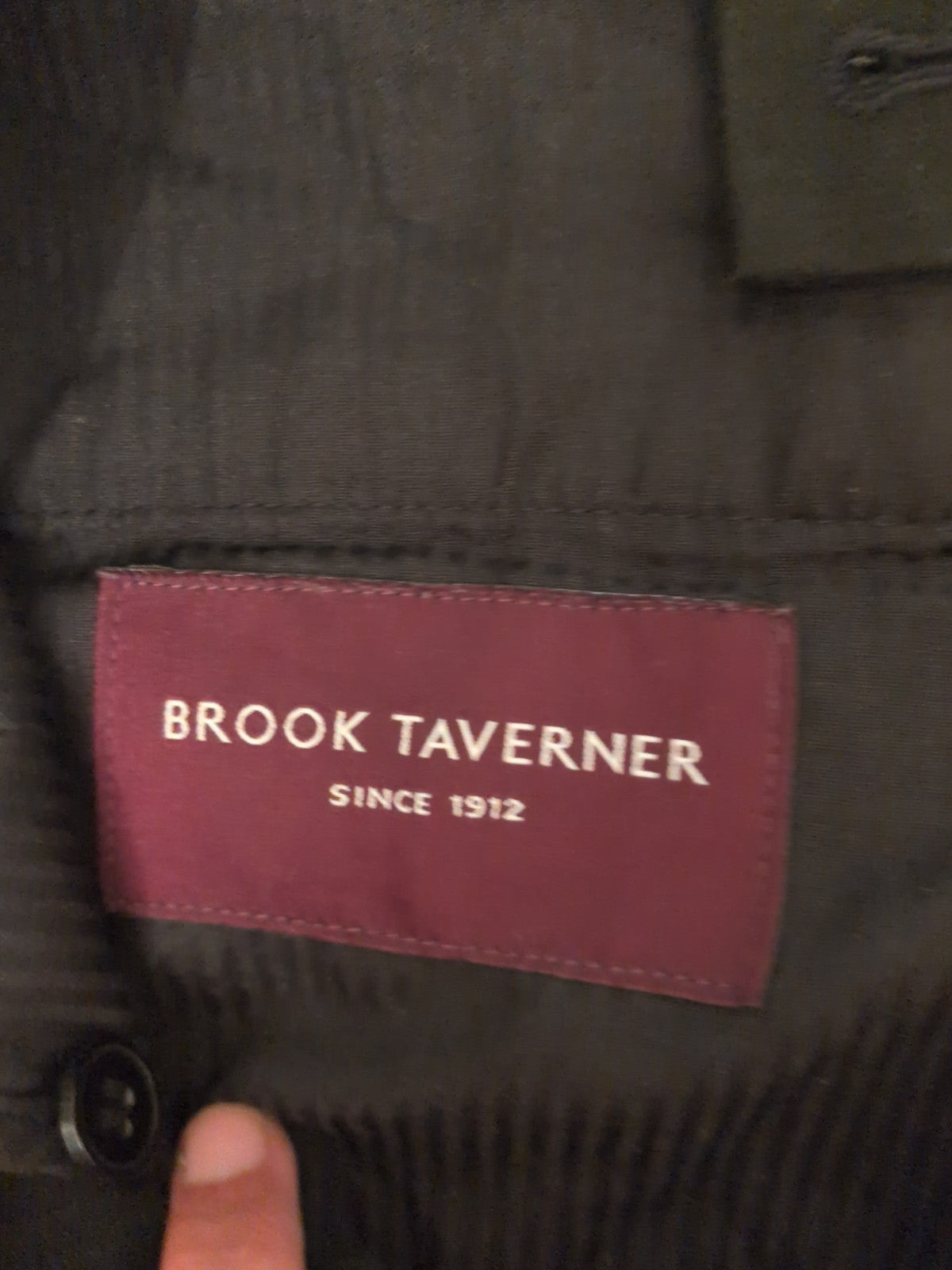 Mens Brook Taverner 34R Black Smartwear Trousers