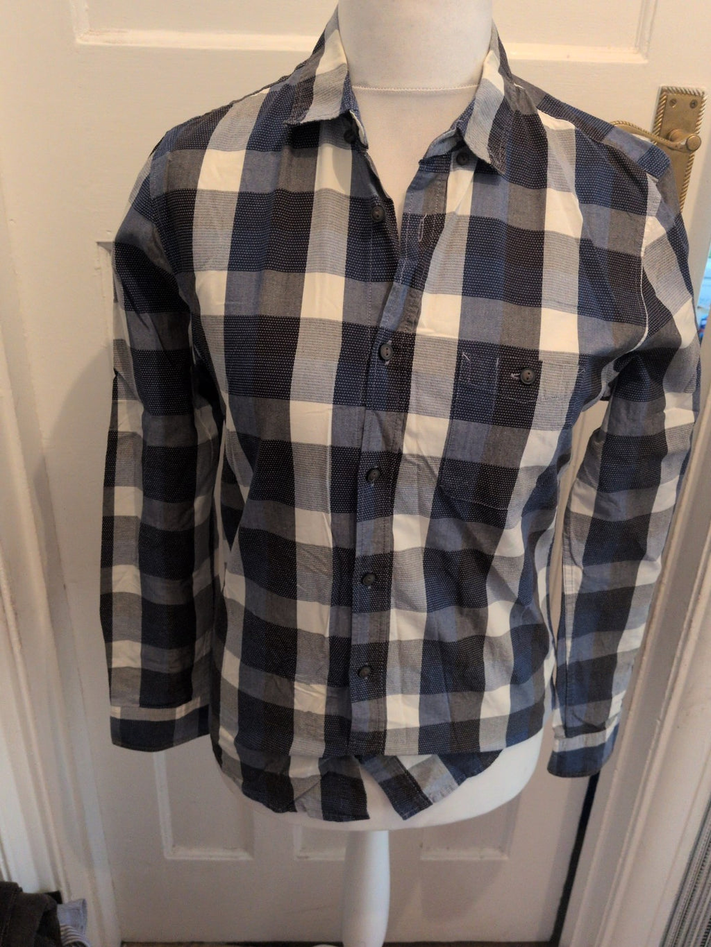 Red Herring Small Blue/Black/White Long Sleeve Shirt
