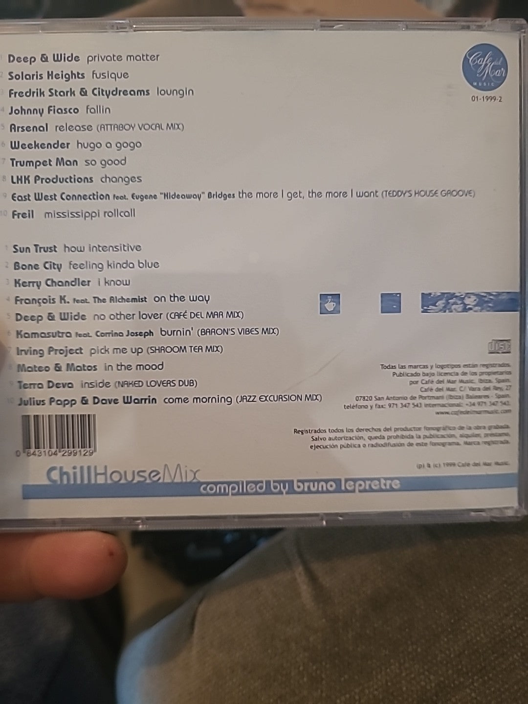 Cafe Del Mar  Chillhouse Mix (Compiled By Bruno) CD Various Artists