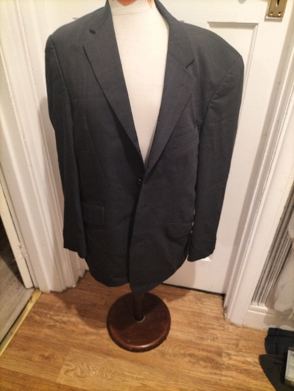 Mens Ciro Citterio Size XL Black Pinstripe Check Blazer Lined