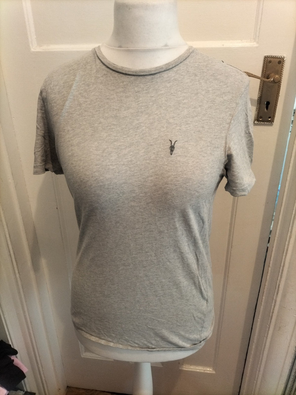 Mens All Saints Size Extra Small Grey Short Sleeved T-shirt