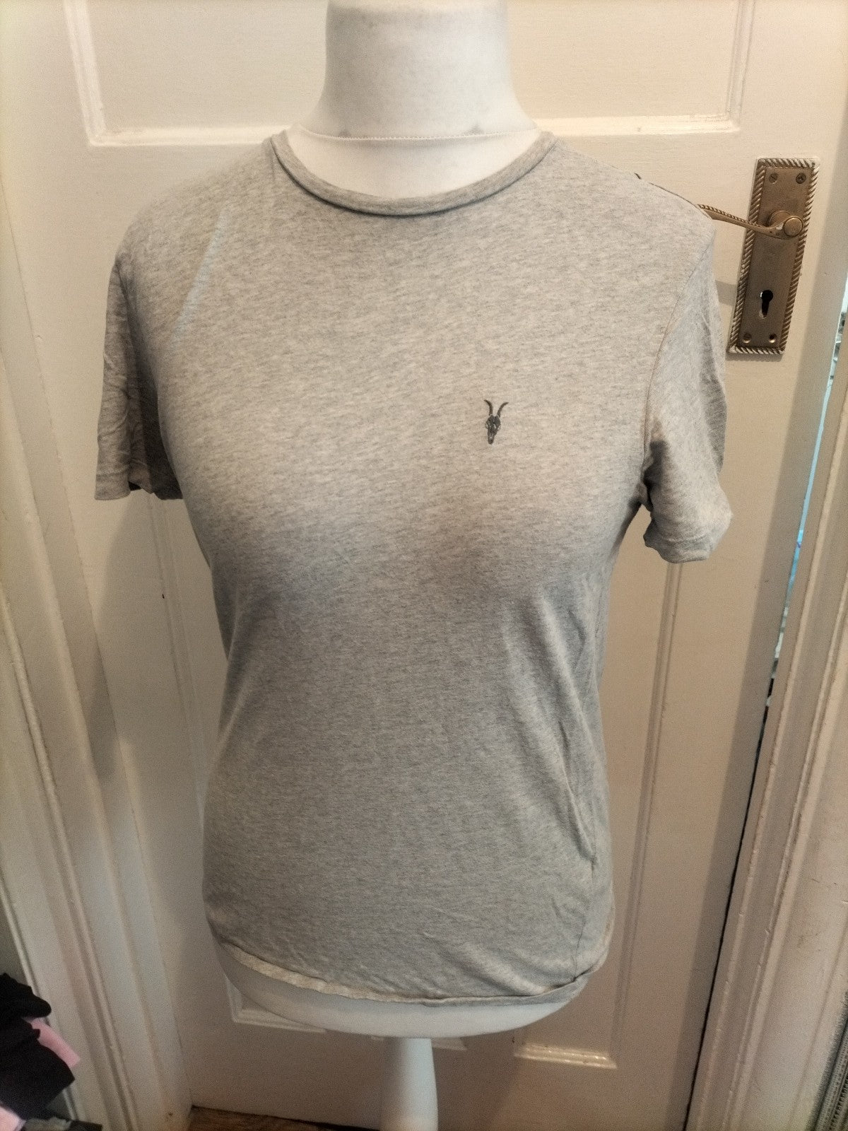 Mens All Saints Size Extra Small Grey Short Sleeved T-shirt