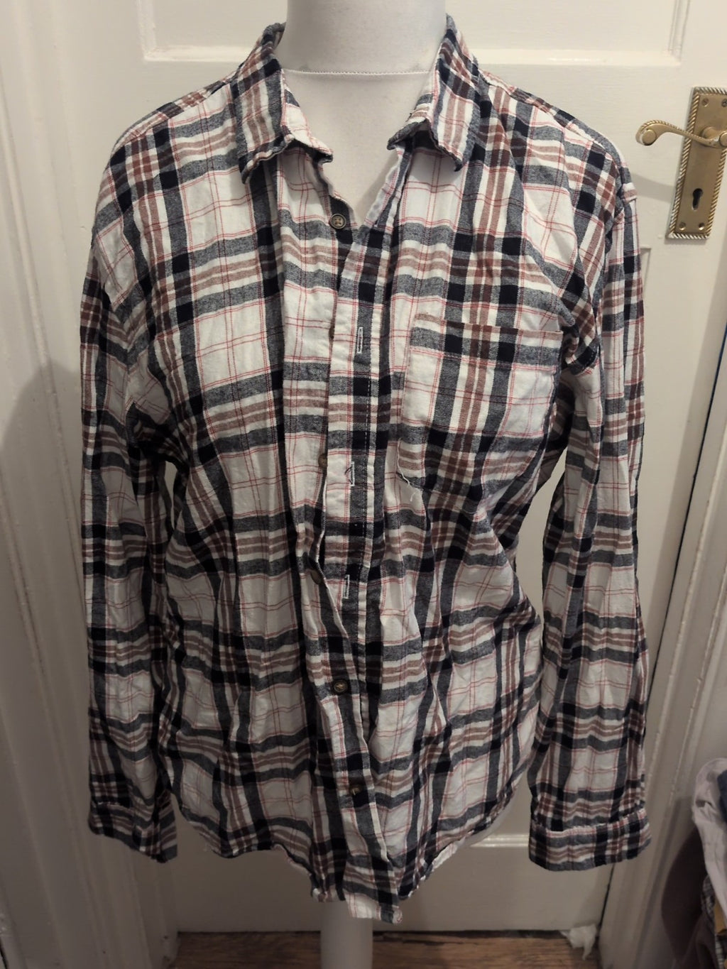 Mens Peacocks Size XL Muti Check Long Sleeve Shirt