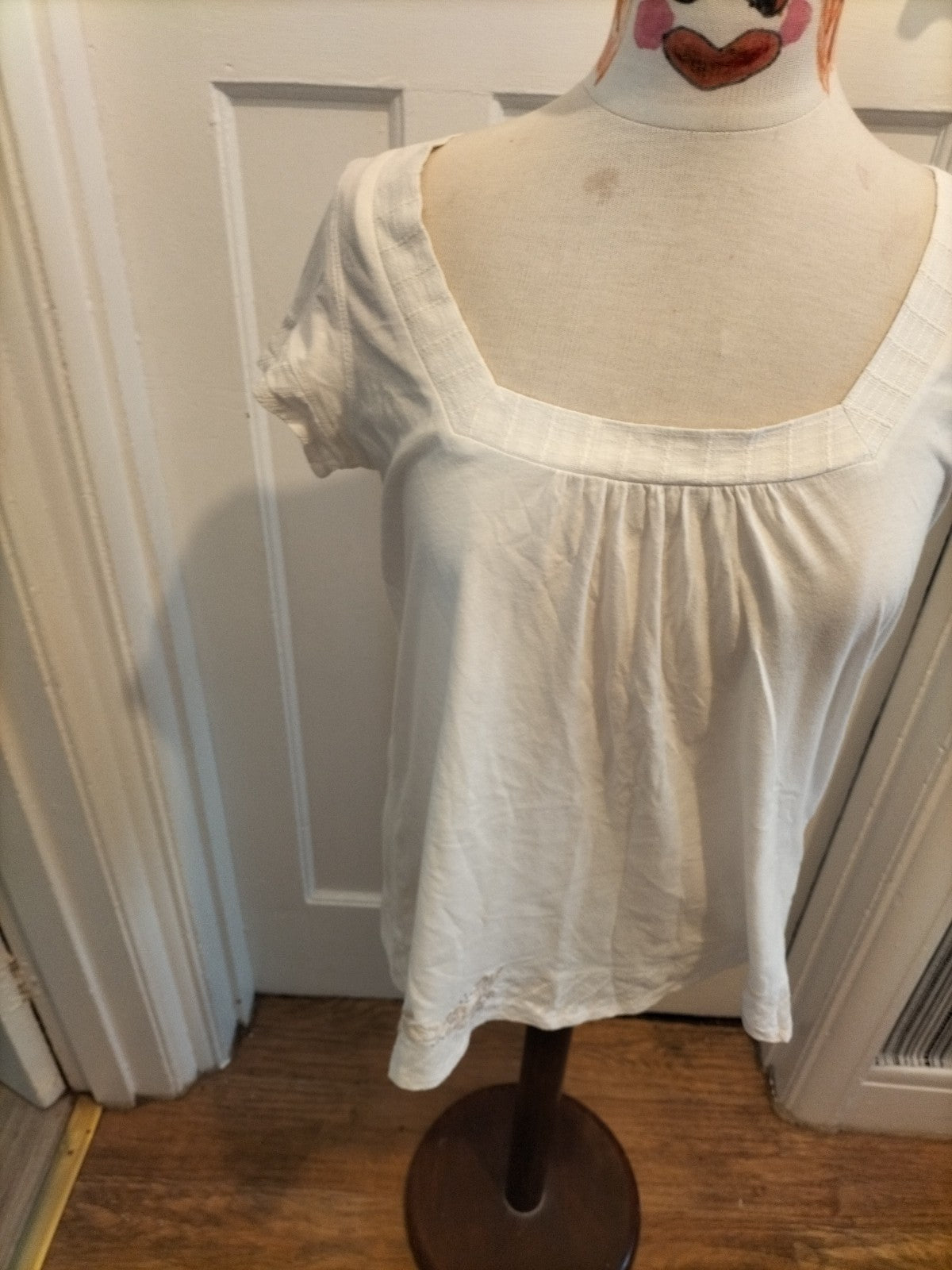 Ladies Marks And Spencer Size 12 White Short Sleeved Tshirt
