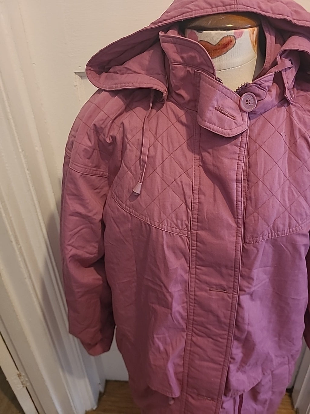 Ladies Casual Style Size 14-16 Pink Lined Zip Through Coat