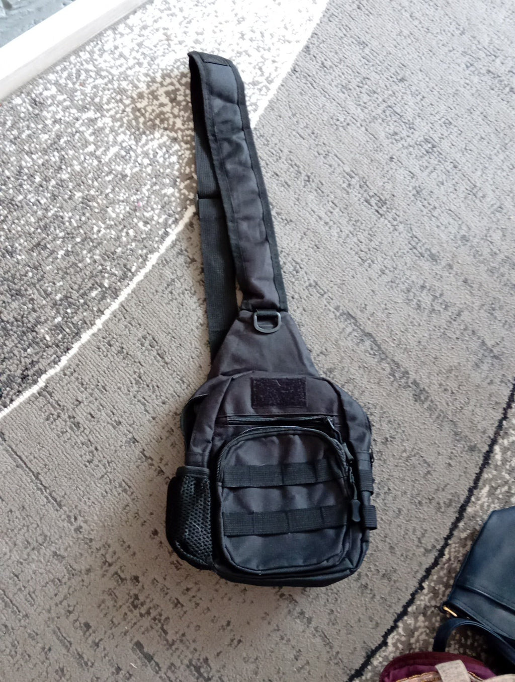 Unisex Black Zipper Shoulder Bag Free Delivery