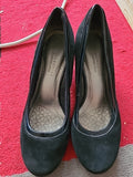 Ladies Marks And Spencer Size Uk 6 Black Leather Upper Heels
