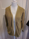 Ladies Primark Size 12-14 Khaki Ribbed Cardigan
