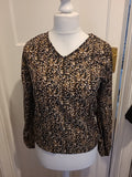 Ladies Shein Size Small Dark Colouring Speckle Blouse Long Sleeved