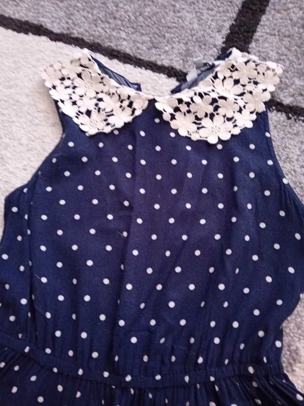 Girls Dress Age 13 Newlook Navy/white Spotted Free Delivery