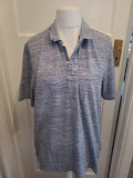 Mens Lincoln Size L Grey Fleck Short Sleeved Polo