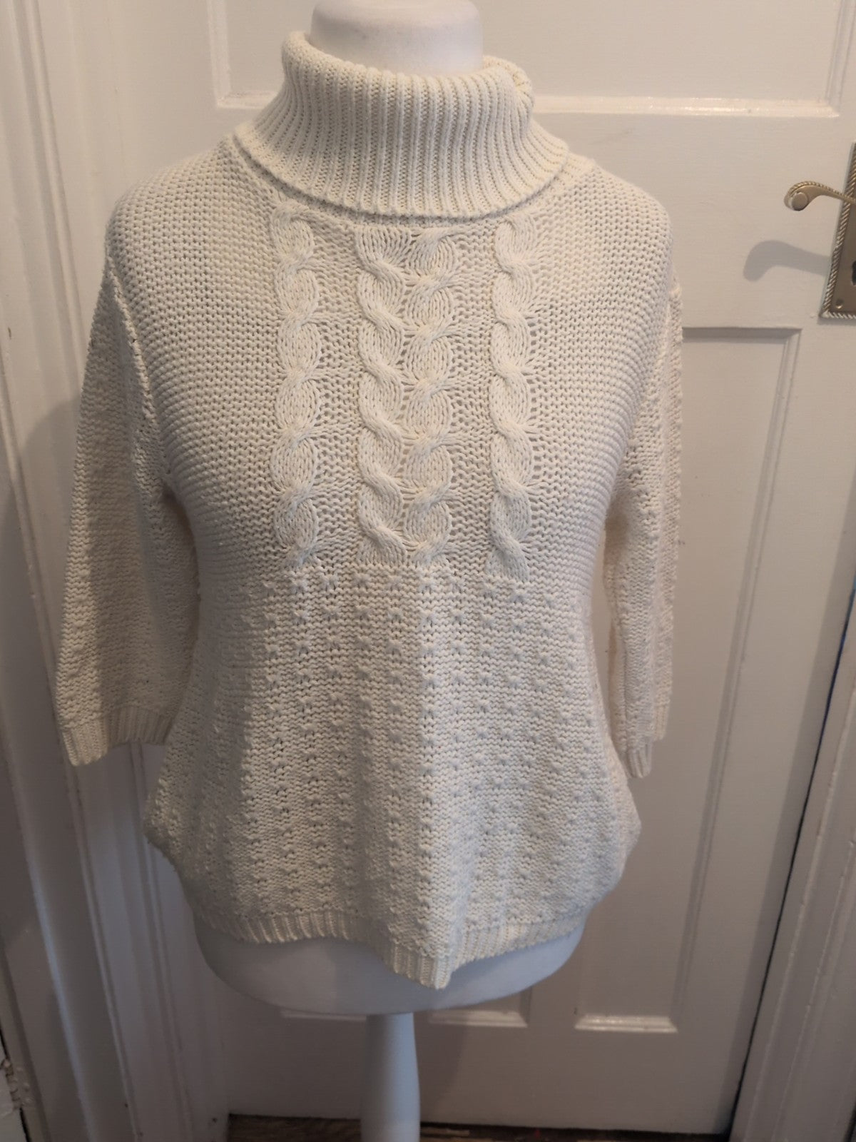 Tu 14 Winter White High Neck Long Sleeve Jumper