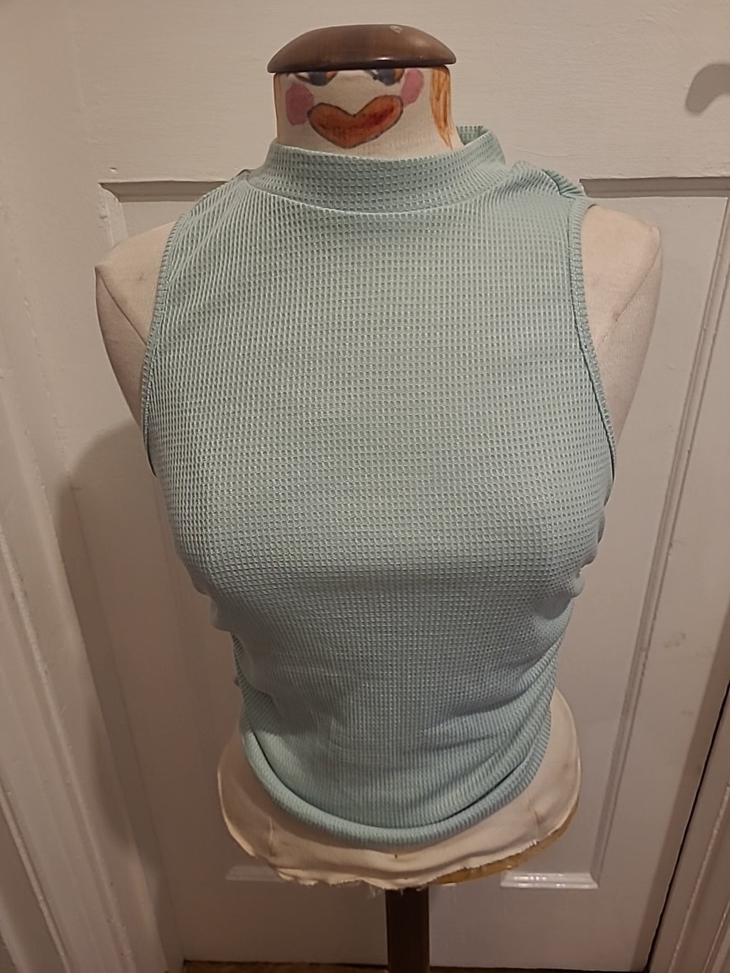 Ladies Shein Size Medium Mint Green Sleeveless Ruched Top