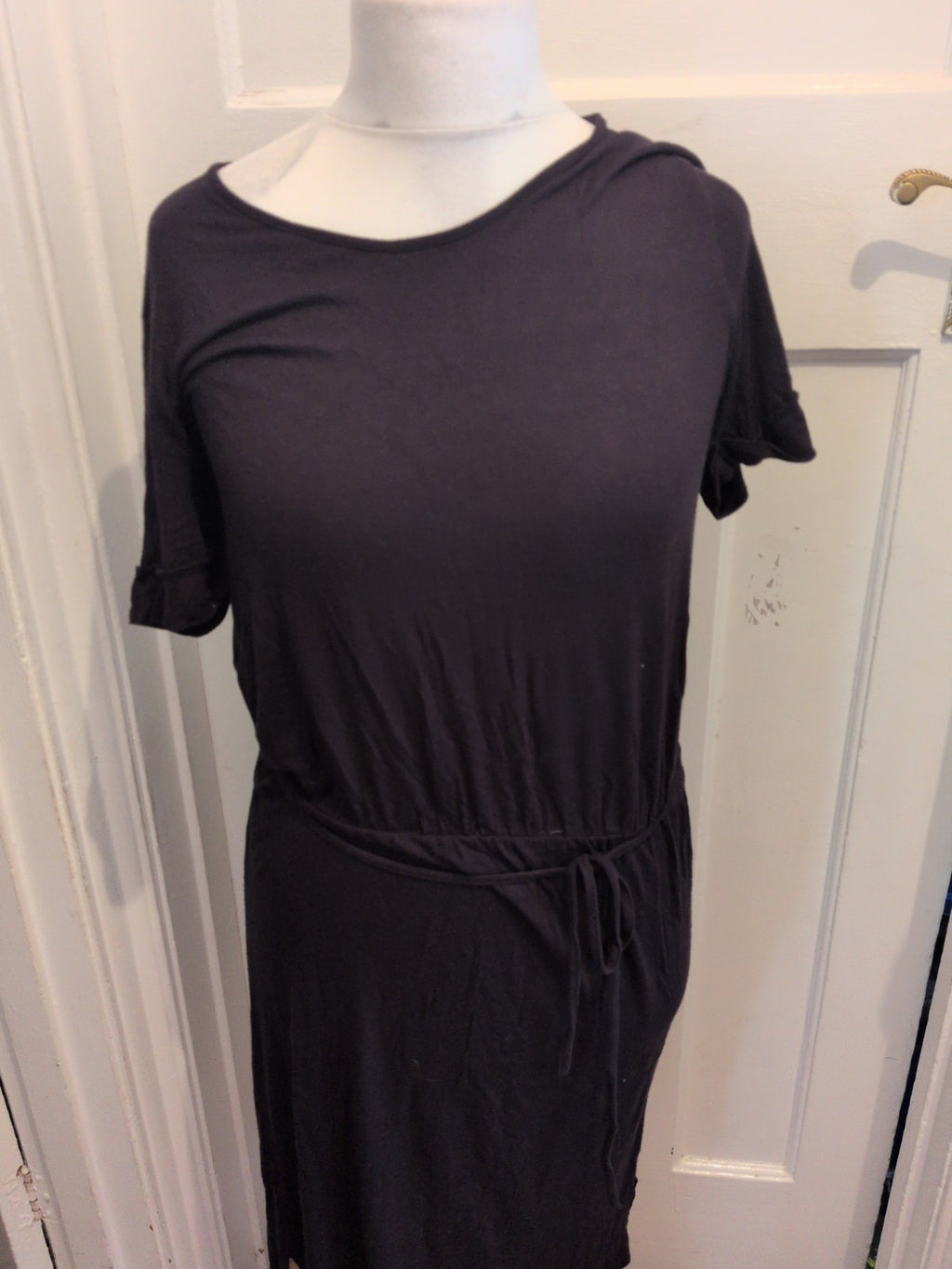 Cotton Traders 14 Black Short Sleeve Dress
