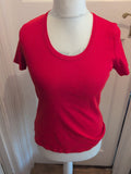 Ladies Marks And Spencer 14 Bright Red Short Sleeve T-shirt