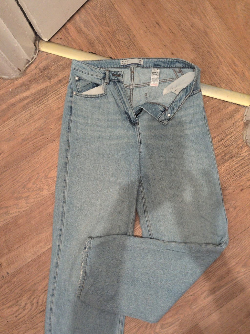 Ladies Next Size 10 Reg Wide Leg High Rise Jeans