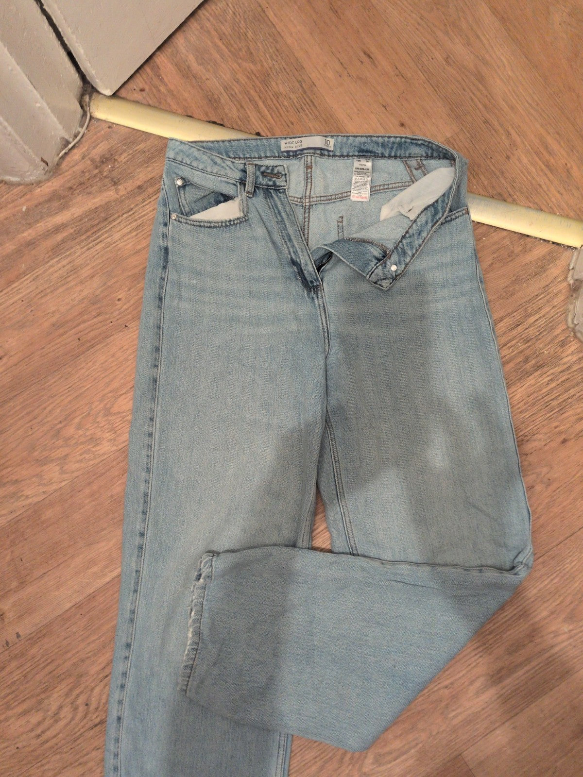 Ladies Next Size 10 Reg Wide Leg High Rise Jeans