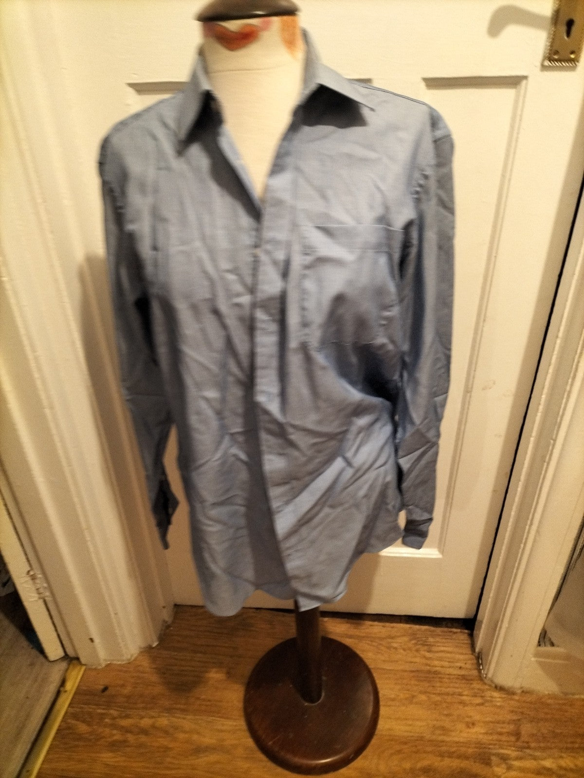 MensMarks And Spencer Pure Cotton Qiuck Iron 15.5in  Crnflwr Mix Long Sleeve...