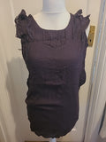 Ladies Oasis Size 12 Deep Purple Sleeveless Texture Patterned Dress