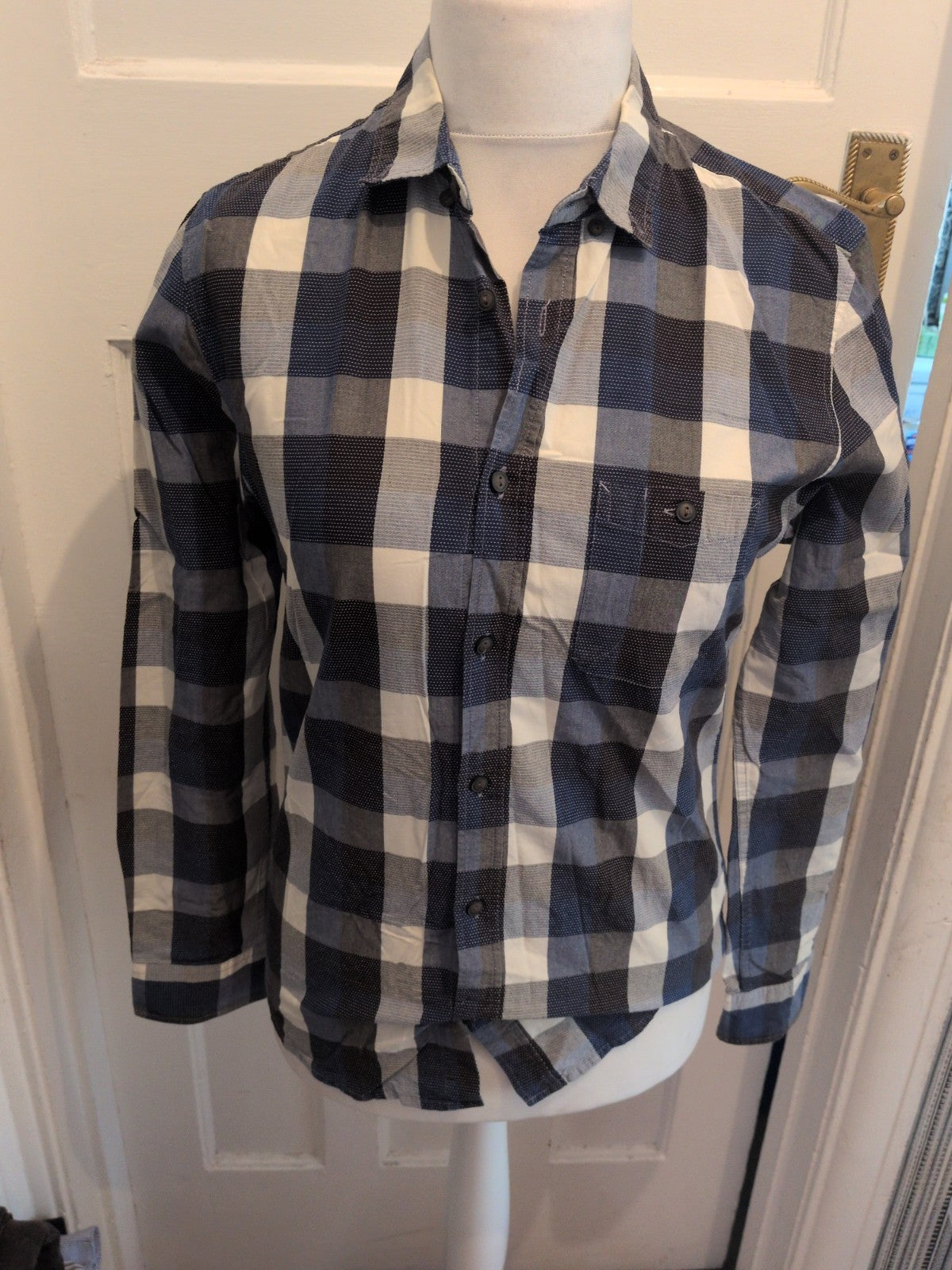 Red Herring Small Blue/Black/White Long Sleeve Shirt