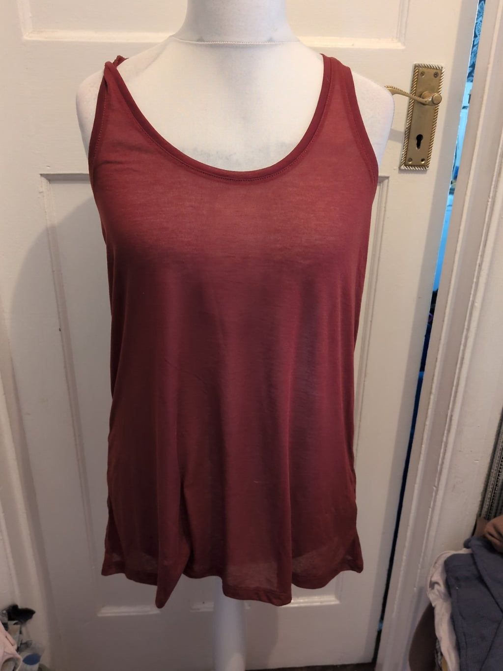 H&M Medium Rust Sleeveless Longline T-shirt