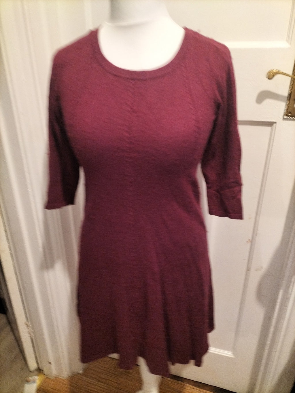 Ladies Monsoon Size 10 Deep Purple Short Sleeve Jumper Dress