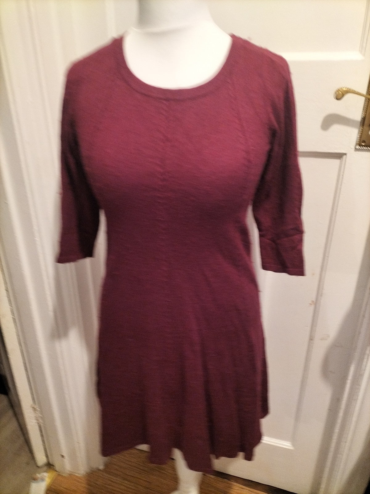Ladies Monsoon Size 10 Deep Purple Short Sleeve Jumper Dress