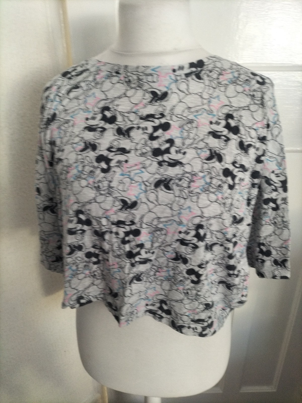 Ladies Disney Size 14-16 Grey Mickey Mouse Pyjama Top