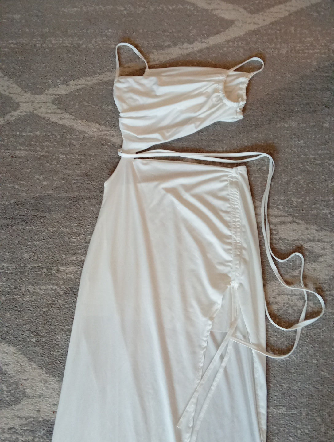 Ladies Cream Bodycon Dress Size Med (10)
