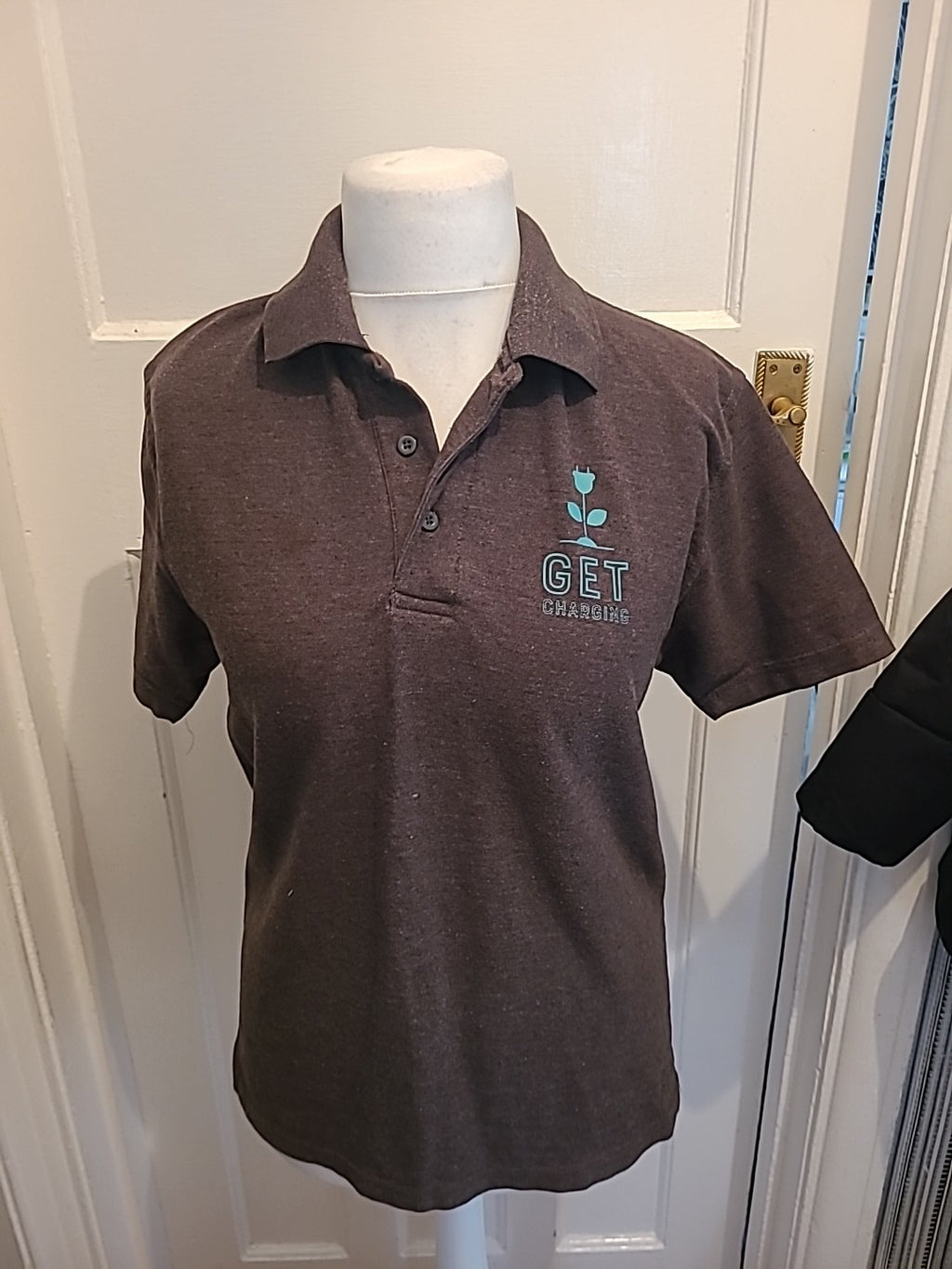 Mens Pro RTX Size M Grey Print Short Sleeved Polo