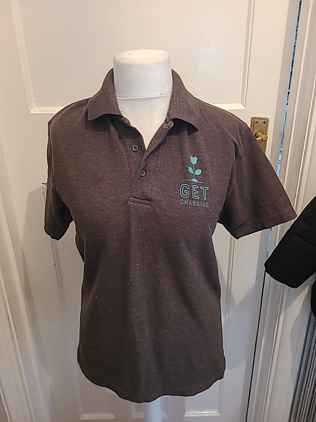 Mens Pro RTX Size M Grey Print Short Sleeved Polo