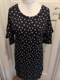 George 14 Black And White Spot Print Short Sleeve Dress