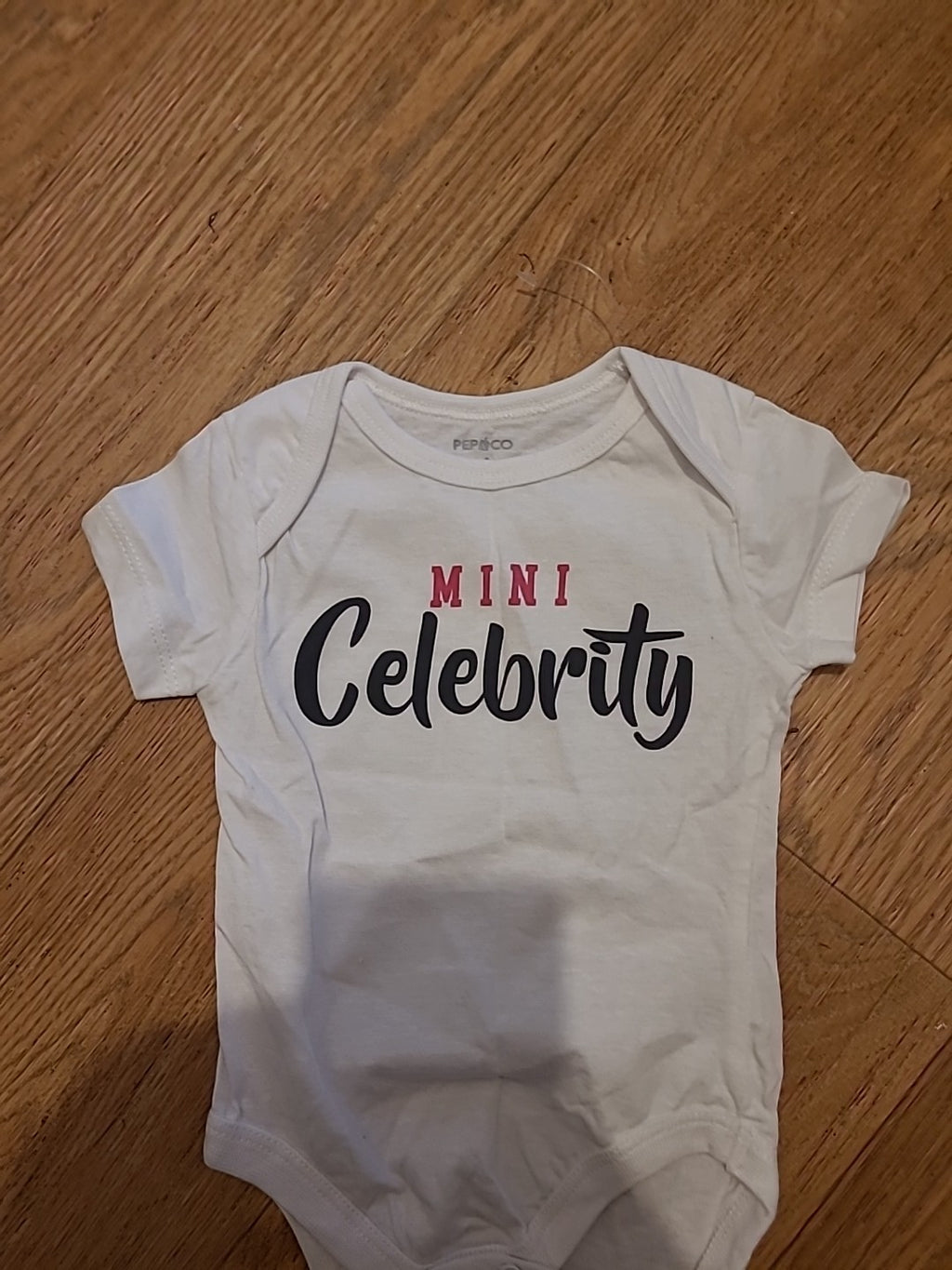 Pep&Co 0-3 Months White"Mini Celebrity" Babygrow