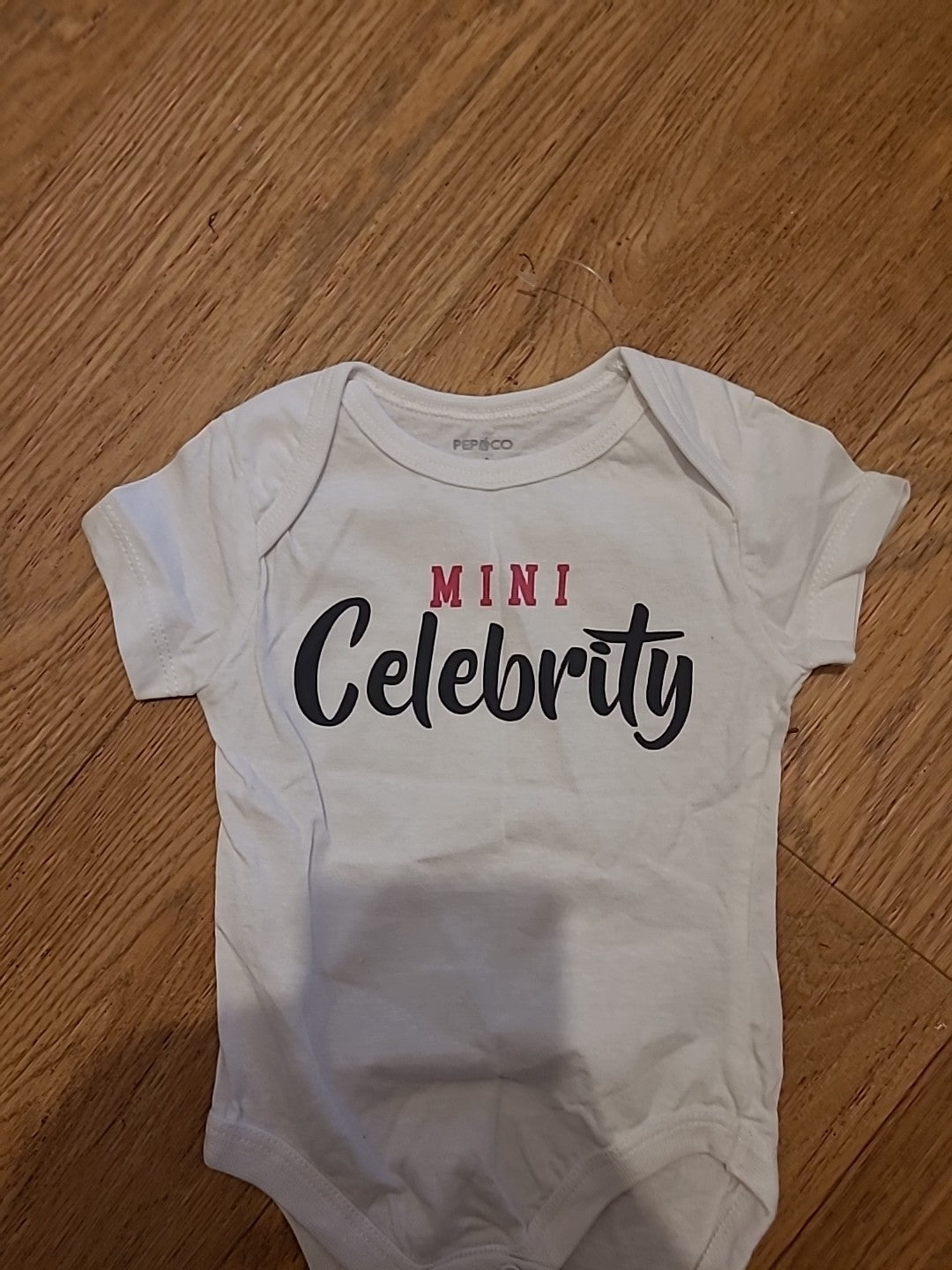 Pep&Co 0-3 Months White"Mini Celebrity" Babygrow